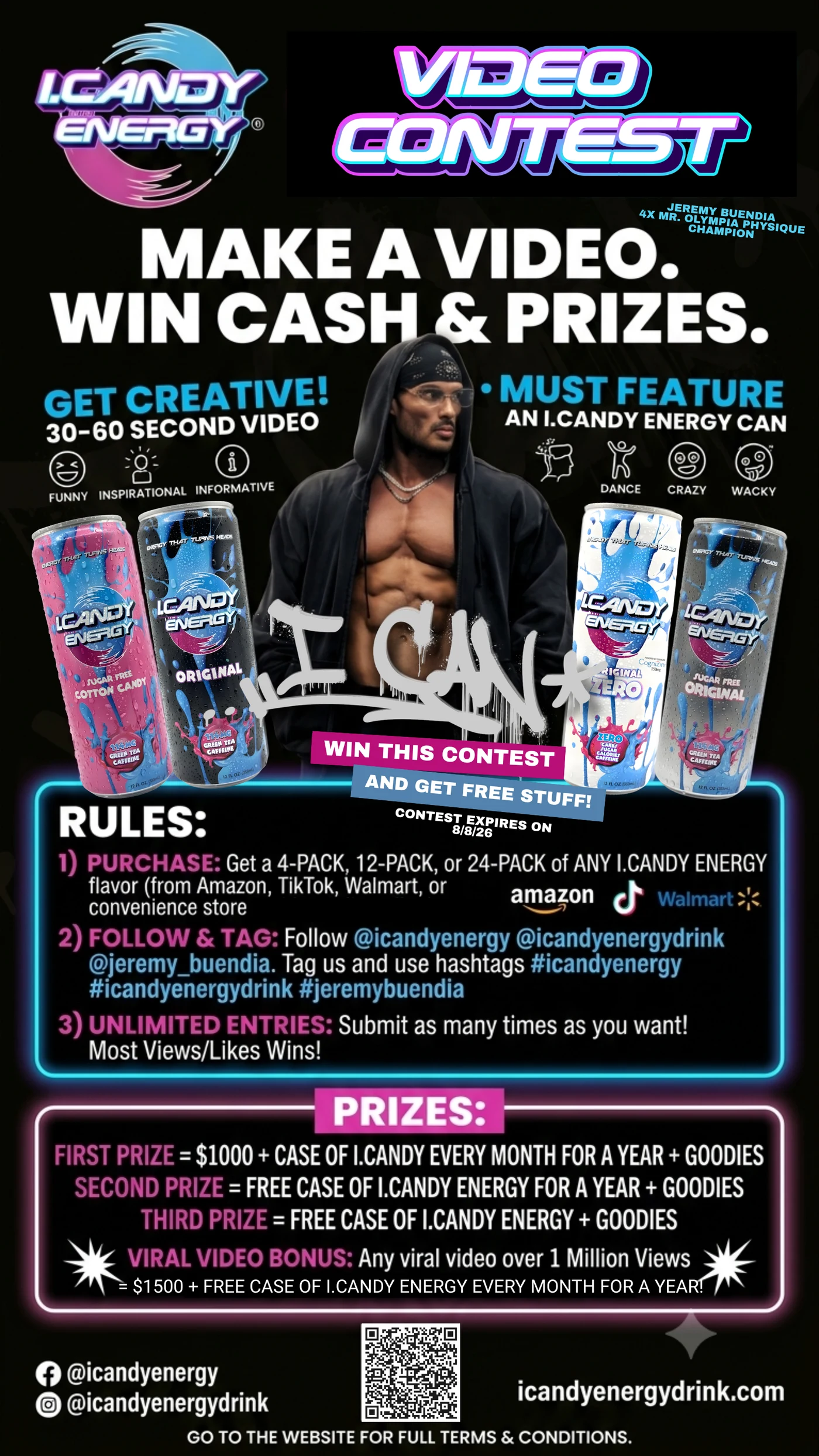 iCandy Energy Video Contest — make a video, win cash & prizes. Contest expires 8/8/26.